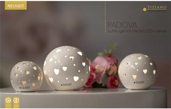Lichtkugel Padova LED Herz creme Lichtkugel Padova LED Herz creme