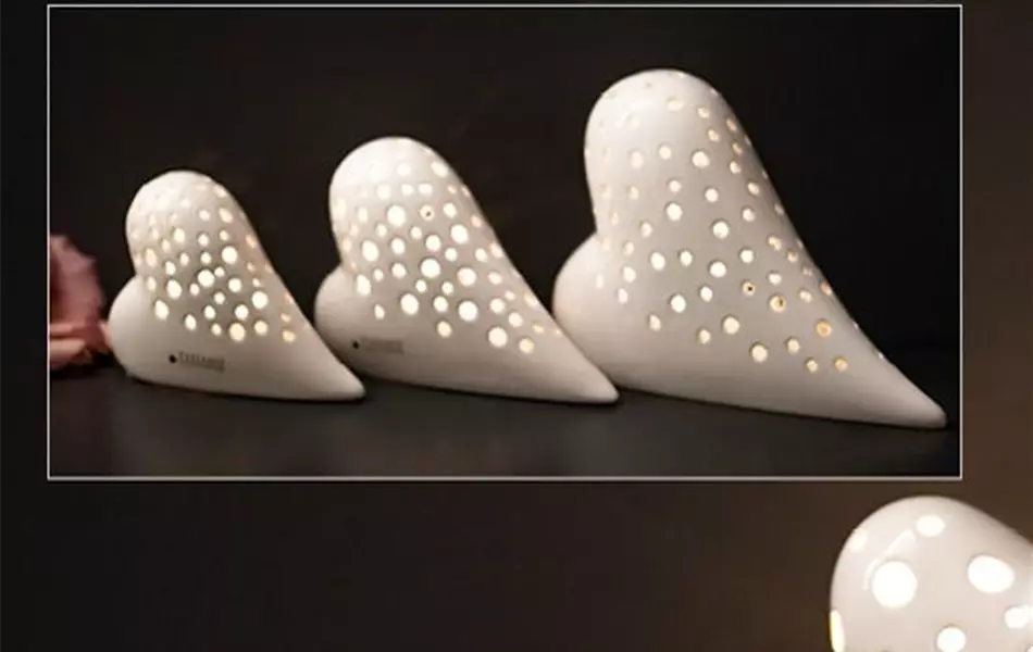 Herz Belvina liegend LED creme
