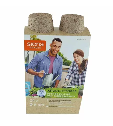 24 Bio-Anzuchttöpfe Ø 6 cm rund 24 Bio-Anzuchttöpfe Ø 6 cm rund