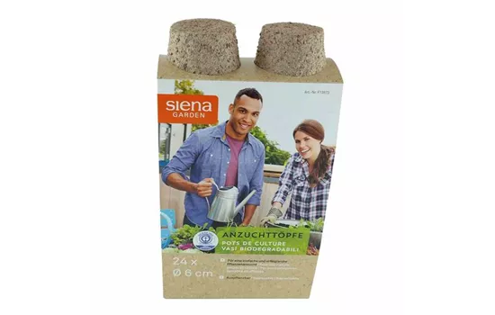 24 Bio-Anzuchttöpfe Ø 6 cm rund 24 Bio-Anzuchttöpfe Ø 6 cm rund
