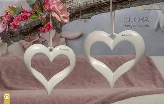 Deko Hänger Herz Cuora weiß-creme