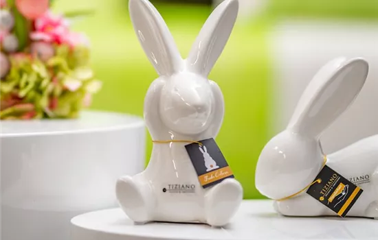 Dekofigur Hase Fabrio sitzend weiß-creme