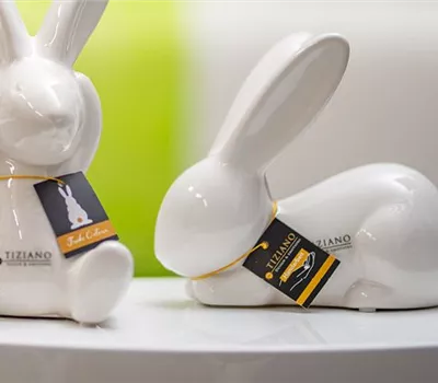 Dekofigur Hase Fabrio schlafend weiß-creme