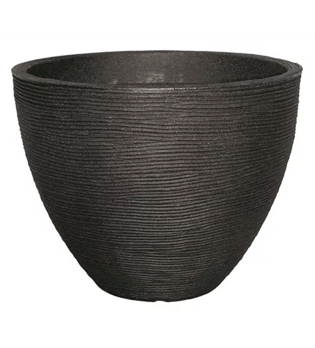 Rillentopf rund anthrazit D40cm H31cm