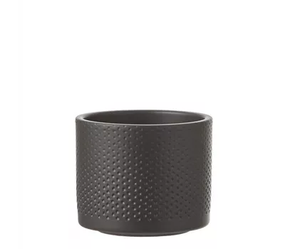Era Topf rund schwarz matt relief