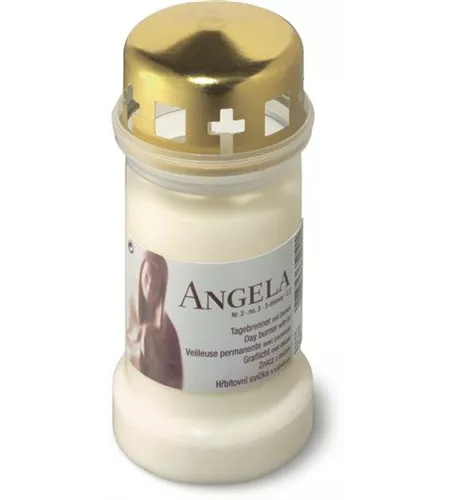 Grablicht Angela Nr3 mit Deckel Weiß
