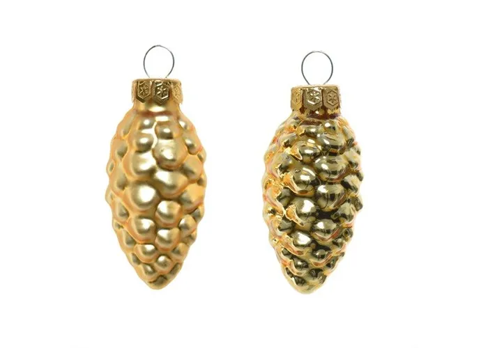 Zapfen Glas 6cm gold