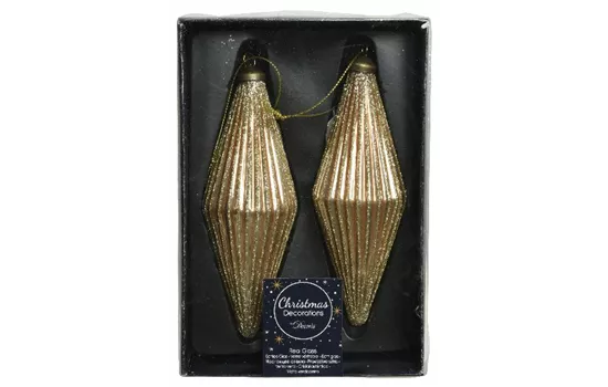 Zapfen Olive Glas 13cm Caramell Braun Zapfen Olive Glas 13cm Caramell Braun