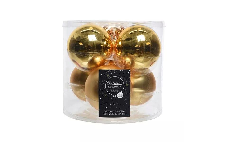 Kugeln Glas 8cm gold