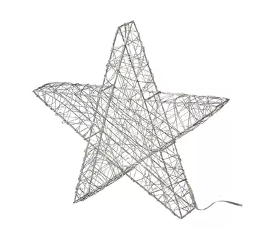 Draht Stern 3D LED 30cm silber Draht Stern 3D LED 30cm silber