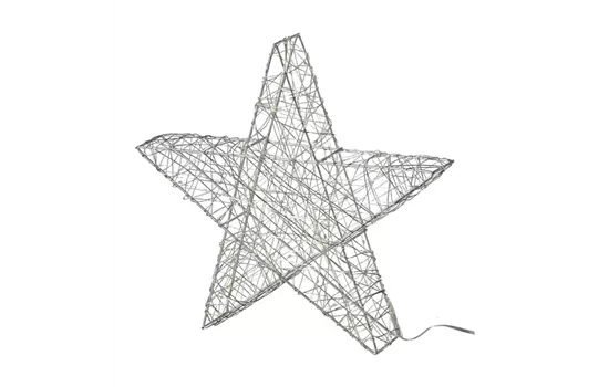 Draht Stern 3D LED 30cm silber