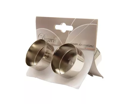 Metall Teelicht mit Dorn 7,5cm silber