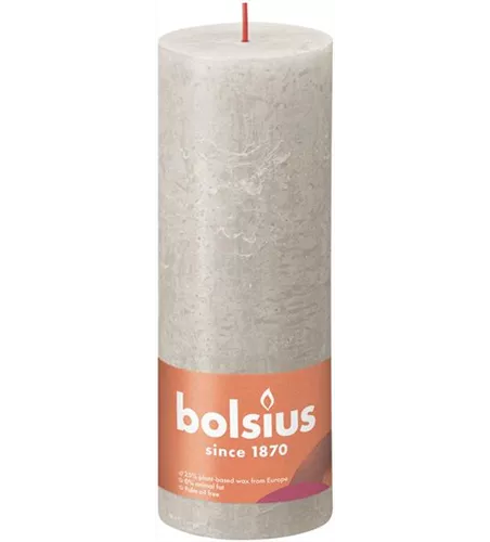 Stumpenkerze 190/68 Rustik Sandgrau Stumpenkerze 190/68 Rustik Sandgrau