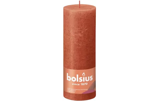 Stumpenkerze 190/68 Rustik Herbstliches Orange Stumpenkerze 190/68 Rustik Herbstliches Orange