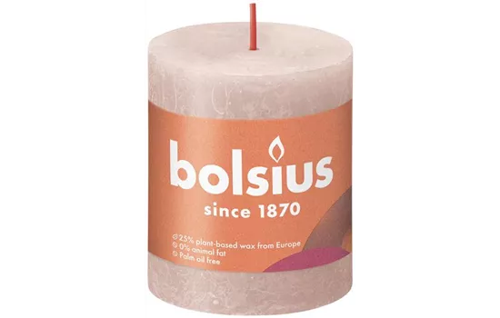 Stumpenkerze 80/68 Rustik Nebeliges Rosa Stumpenkerze 80/68 Rustik Nebeliges Rosa