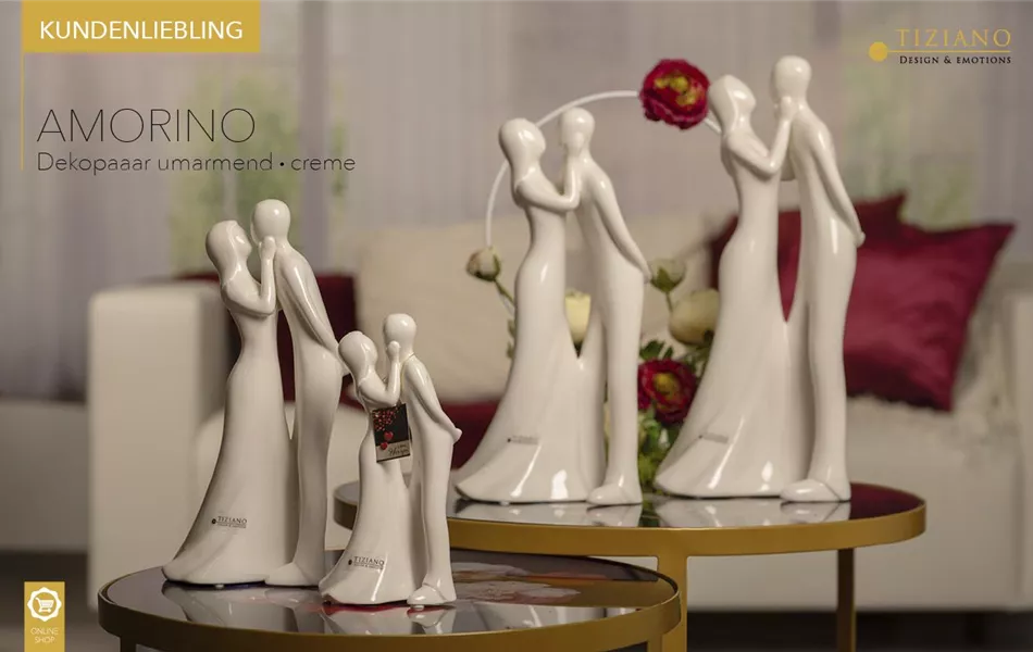 Deko Paar Amorino umarmend weiß-creme Deko Paar Amorino umarmend weiß-creme