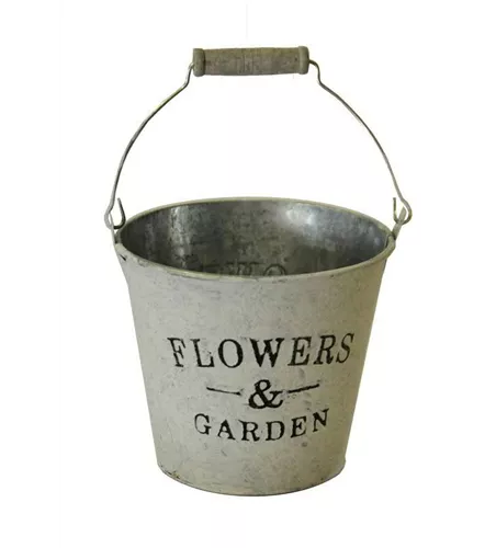 Eimer Zink D14,5 H13cm Flower