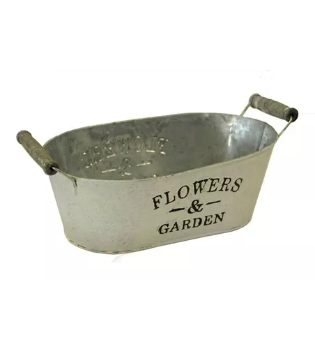 Jardiniere Zink 27x16x10cm Flower Jardiniere Zink 27x16x10cm Flower
