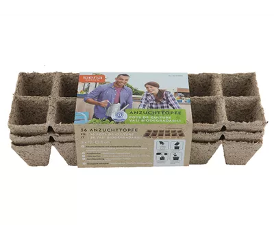 36 Bio-Anzuchttöpfe Ø5cm quadratisch