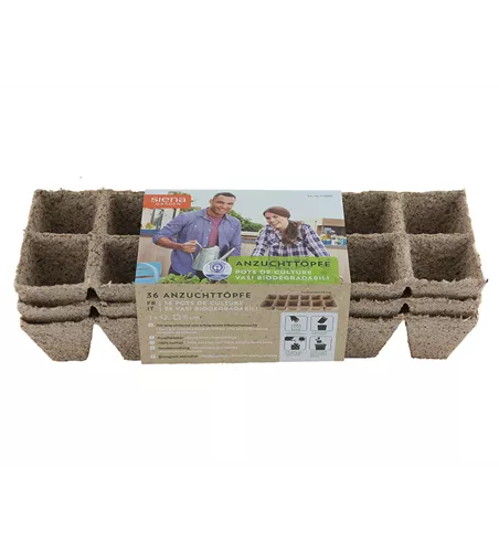 36 Bio-Anzuchttöpfe Ø5cm quadratisch